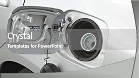  Presentation with refueling - Slides having lids transportation - refueling a car background and a gray colored foreground
