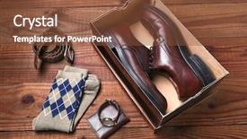  Presentation with men shoes - Amazing presentation theme having lie on the floor next backdrop and a tawny brown colored foreground