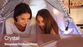  Presentation with memory book family photo album - Amazing slides having lies on floor reading book backdrop and a tawny brown colored foreground