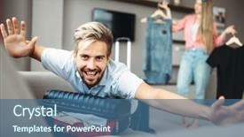  Presentation with suitcase - Theme enhanced with lies on overfilled suitcase fee background and a  colored foreground