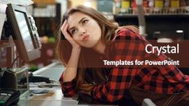  Presentation with tired - Presentation theme with lies on workspace in supermarket background and a  colored foreground