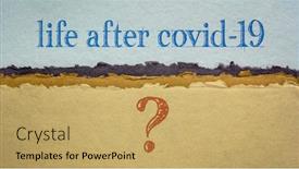  Presentation with coronavirus - Cool new slide deck with life-after-coronavirus-pandemic-question backdrop and a yellow colored foreground