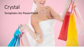  Presentation with paper bag vs plastic bags - Colorful slide deck enhanced with life animation - bride holding shopping bags backdrop and a lemonade colored foreground