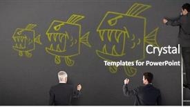  Presentation with animation - Colorful slide deck enhanced with life animation - business team writing against grey backdrop and a dark gray colored foreground