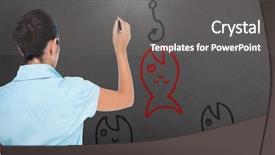  Presentation with marker - Amazing slides having life animation - concentrated businessman writing with marker backdrop and a gray colored foreground