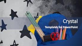  Presentation with animation - PPT theme having life animation - digital composite of schoolbag background and a ocean colored foreground