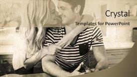  Presentation with grey change the job - Slides featuring life animation - grey background against couple embracing background and a  colored foreground