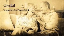  Presentation with grey change the job - Slide deck with life animation - grey background against romantic senior background and a  colored foreground