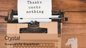  Presentation with old paper - Colorful slide deck enhanced with life animation - thanks costs nothing message backdrop and a  colored foreground