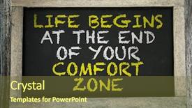  Presentation with zone - Presentation design with life begins at the end background and a tawny brown colored foreground