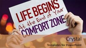  Presentation with zone - Amazing presentation theme having life begins at the end backdrop and a coral colored foreground