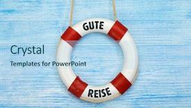  Presentation with painted by me nice - Slide deck featuring life belt with german phrase background and a light blue colored foreground