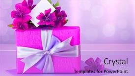  Presentation with romantic gift - Slide set consisting of life blur background happy mother background and a lilac colored foreground