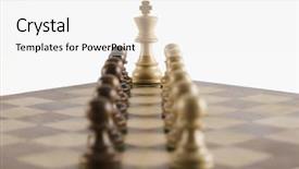  Presentation with chess board - Slides featuring life board game - chess king with its pawns background and a white colored foreground