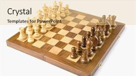  Presentation with chessboard - Presentation theme having life board game - chess pieces on a chessboard background and a blonde colored foreground