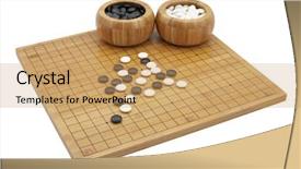  Presentation with board game - PPT layouts enhanced with life board game - go boardgame isolated on white background and a coral colored foreground