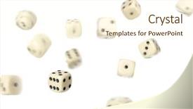  Presentation with board game - Theme having life board game - rolled dices on white background background and a cream colored foreground