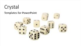  Presentation with background - PPT layouts having life board game - rolled dices on white background background and a white colored foreground