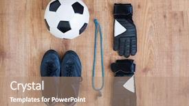  Presentation with sport - Slides with life board game - sport football and sports equipment background and a coral colored foreground