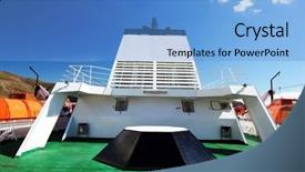  Presentation with winch - PPT theme featuring davit - life boat handling gear background and a light blue colored foreground