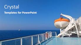  Presentation with boats - Theme with life-boats-at-open-sea background and a teal colored foreground