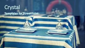  Presentation with dining table - Beautiful presentation featuring life bouy - retro styled photo of glasses backdrop and a  colored foreground