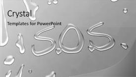  Presentation with water droplets - Cool new presentation theme with life bouy - sos water droplets backdrop and a light gray colored foreground