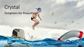  Presentation with vacation - Audience pleasing PPT layouts consisting of life buoy - my great summer vacation backdrop and a light gray colored foreground