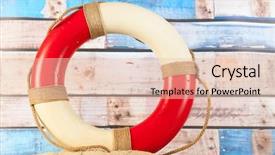  Presentation with sand - Beautiful PPT layouts featuring life buoy at the beach backdrop and a lemonade colored foreground