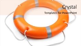  Presentation with safety - Beautiful slide deck featuring life buoy for safety backdrop and a yellow colored foreground