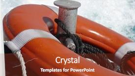  Presentation with boat - Presentation with life buoy on the back background and a tawny brown colored foreground