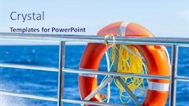  Presentation with life - PPT theme featuring life-buoy-on-the-ferry background and a  colored foreground