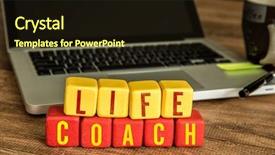  Presentation with life coaching - Slide deck with life coach written background and a wine colored foreground