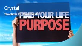  Presentation with purpose - Audience pleasing presentation design consisting of life coaching - find your purpose card backdrop and a  colored foreground
