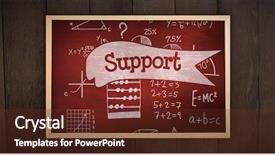  Presentation with air support life - Presentation with life complications - chalkboard against support against desk background and a tawny brown colored foreground