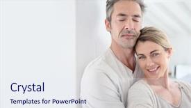  Presentation with broken home upset couple - PPT theme having life complications - portrait of mature couple relaxing background and a sky blue colored foreground