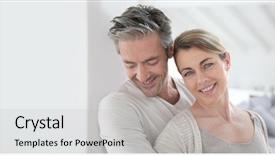  Presentation with broken home upset couple - Beautiful PPT theme featuring life complications - portrait of mature couple relaxing backdrop and a  colored foreground