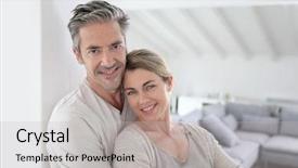  Presentation with broken home upset couple - Amazing presentation design having life complications - portrait of mature couple relaxing backdrop and a light gray colored foreground