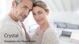  Presentation with loving hearts love heart candy - Slide set with life complications - portrait of mature couple showing background and a  colored foreground