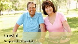  Presentation with e bikes - Presentation design enhanced with lambs lettuce salad hard-boiled eggs tomatoes and honey mustard dressing background and a tawny brown colored foreground