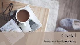  Presentation with coffee cup - Amazing theme having life details cup of coffee backdrop and a mint green colored foreground