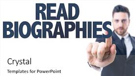  Presentation with example - Cool new theme with life example - business man pointing the text backdrop and a white colored foreground