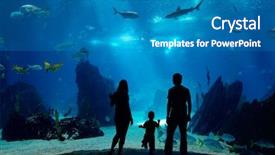  Presentation with free family - Presentation theme featuring life family having free time background and a teal colored foreground