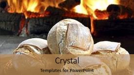  Presentation with bread life - Cool new PPT theme with life fire - bread baked in the wood backdrop and a coral colored foreground