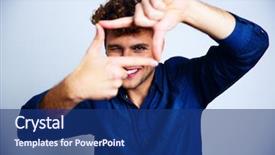  Presentation with happy birthday frame holiday - Colorful PPT theme enhanced with life goal - happy man framing photograph backdrop and a ocean colored foreground