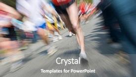  Presentation with marathon - Colorful slides enhanced with life goal - marathon racer blur backdrop and a gray colored foreground