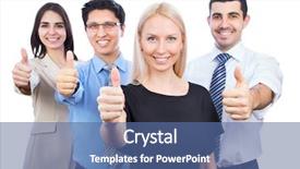  Presentation with young business people - Slides with life goal - successful young business people showing background and a ocean colored foreground