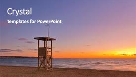  Presentation with sun life insurance - Slides having life guard lookout on el background and a ocean colored foreground