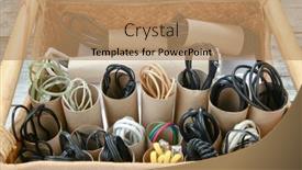  Presentation with paper towel roll - PPT theme with life-hack-organize-cables-using background and a coral colored foreground