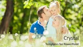  Presentation with happy life - Presentation theme consisting of life happy family concept young background and a soft green colored foreground